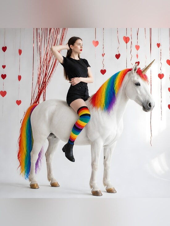 Whale Co UK Accessories - NEW! 🌈 🧦 PRIDE & SOLIDARITY Rainbow Striped HIGH SOCKS CUTE BOLD UNISEX FUN OS